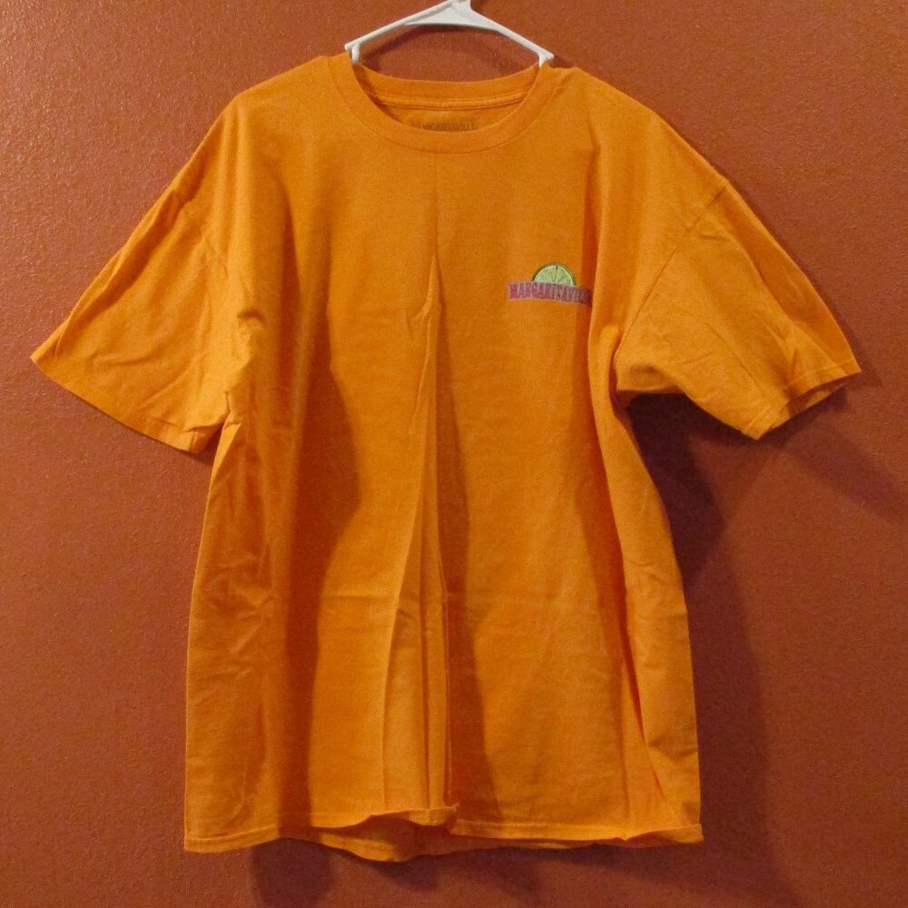 Margaritaville Shirt Jimmy Buffet Men X Large Orange Green Beach Party Fun Shirt